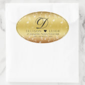 Elegant 27th Music Wedding Jubileum Celebration Ovale Sticker (Tas)