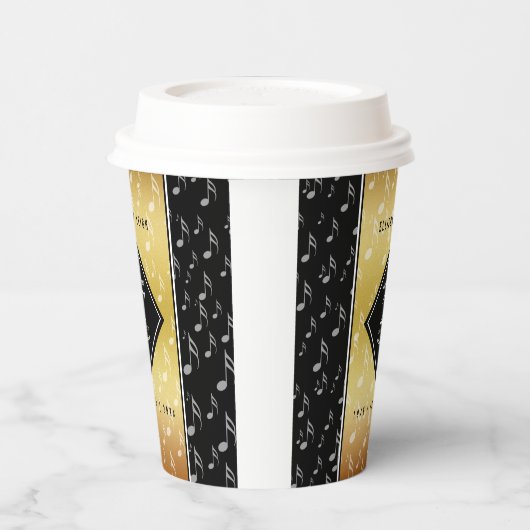 Elegant 27th Music Wedding Jubileum Celebration Papieren Bekers (Links)