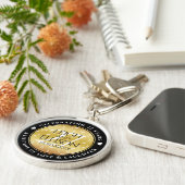 Elegant 27th Music Wedding Jubileum Celebration Sleutelhanger (Zijkant)