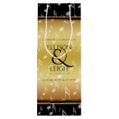 Elegant 27th Music Wedding Jubileum Celebration Wijn Cadeautas (Achterkant)