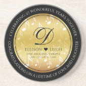 Elegant 27th Music Wedding Jubileum Celebration Zandsteen Onderzetter (Voorkant)