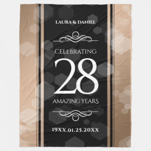 Elegant 28th Linen Wedding Jubileum Celebration Fleece Deken