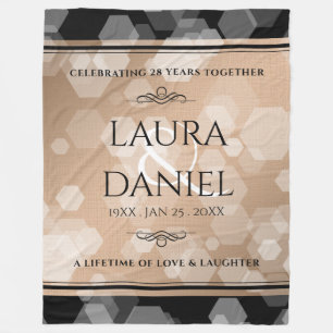 Elegant 28th Linen Wedding Jubileum Celebration Fleece Deken