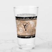 Elegant 28th Linen Wedding Jubileum Celebration Glas (Voorkant)
