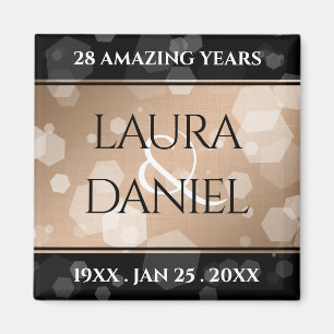 Elegant 28th Linen Wedding Jubileum Celebration Magneet