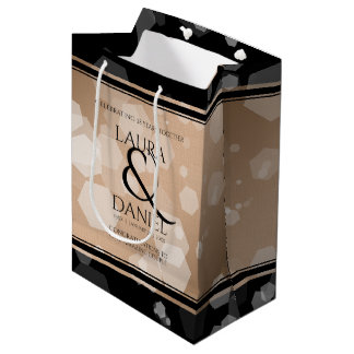 Elegant 28th Linen Wedding Jubileum Celebration Medium Cadeauzakje