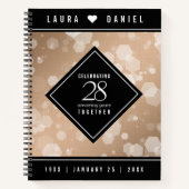 Elegant 28th Linen Wedding Jubileum Celebration Notitieboek (Voorkant)