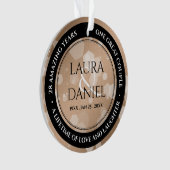 Elegant 28th Linen Wedding Jubileum Celebration Ornament (voorkant)