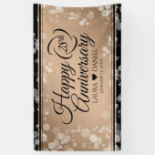 Elegant 28th Linen Wedding Jubileum Celebration Spandoek (Verticaal)