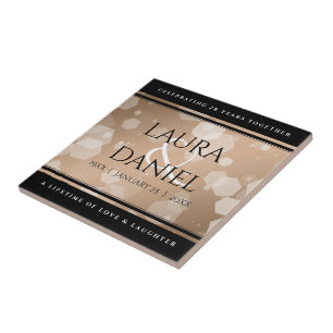 Elegant 28th Linen Wedding Jubileum Celebration Tegeltje