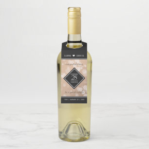 Elegant 28th Linen Wedding Jubileum Flessenhanger