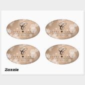 Elegant 28th Linen Wedding Jubileum Ovale Sticker (Vel)