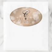 Elegant 28th Linen Wedding Jubileum Ovale Sticker (Tas)