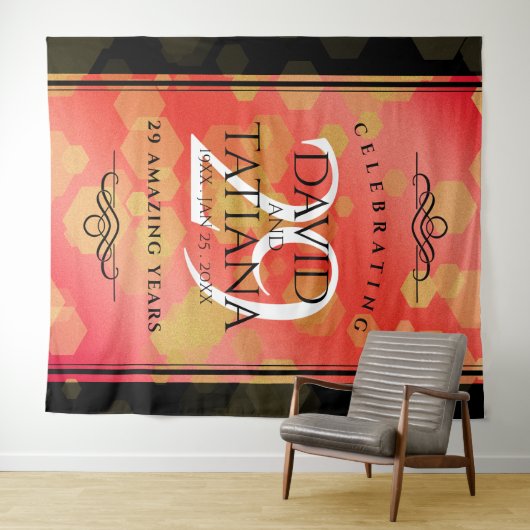 Elegant 29e Granaat Huwelijksjubileum Wandkleed (In Situ (horizontaal))