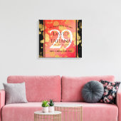 Elegant 29th Garnet Wedding Jubileum Canvas Afdruk (Insitu (Woonkamer))