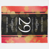 Elegant 29th Garnet Wedding Jubileum Fleece Deken (Voorkant (Horizontaal))