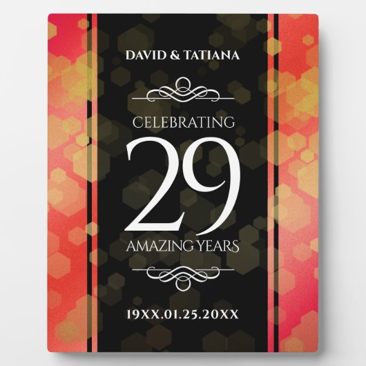 Elegant 29th Garnet Wedding Jubileum Fotoplaat (Voorkant)