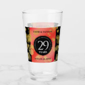Elegant 29th Garnet Wedding Jubileum Glas (Voorkant)