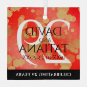 Elegant 29th Garnet Wedding Jubileum Glas Ornament (Achterkant)