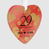 Elegant 29th Garnet Wedding Jubileum Ornament (voorkant)