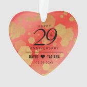 Elegant 29th Garnet Wedding Jubileum Ornament (achterkant)