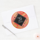 Elegant 29th Garnet Wedding Jubileum Ronde Sticker (Envelop)
