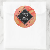 Elegant 29th Garnet Wedding Jubileum Ronde Sticker (Tas)