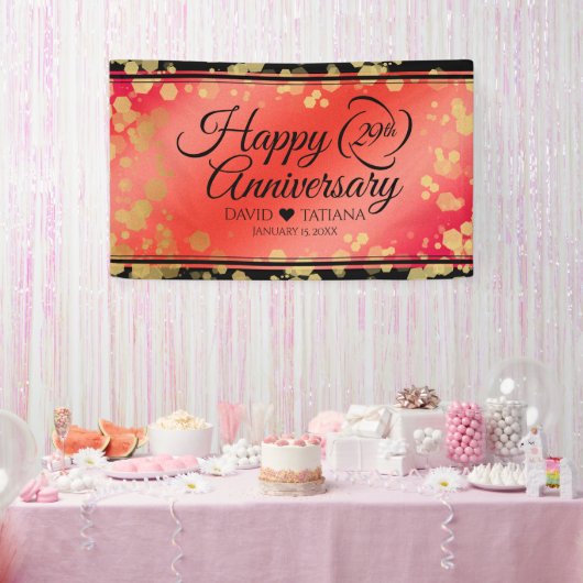 Elegant 29th Garnet Wedding Jubileum Spandoek (Feest)