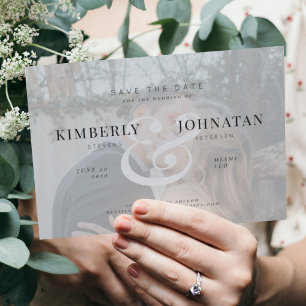 Elegant 2 aangepaste foto's bedekken de moderne br save the date