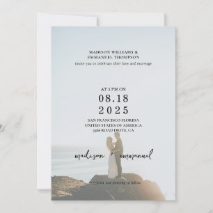 Elegant 2 Foto Vellum Overlay Wedding Kaart