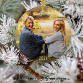 Elegant 2 Fotomoeder van Daughter Kerstmis Keramisch Ornament