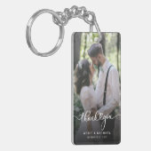 Elegant 2 foto's bruiloft Dank u gepersonaliseerd Sleutelhanger (Voorkant Links)