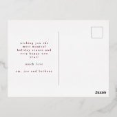 Elegant 2 Fotoscript Joyful Christmas Bourgondië Folie Feestdagen Briefkaart (Achterkant)
