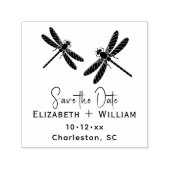 Elegant 2 libellen bruiloft paar opslaan de datum  zelfinktende stempel (Design)