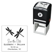 Elegant 2 Libellen Trouwkoppel Save the Date Zelfinktende Stempel (In situ)