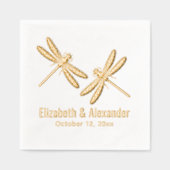 Élégant 2 Libellules Mariage Couple Nom Date (Recto)