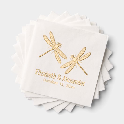 Élégant 2 libellules Mariage Nom du couple Date (Insitu (empilé))