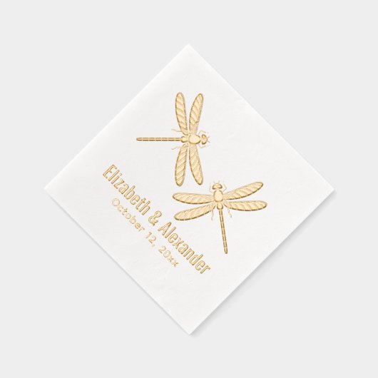 Élégant 2 libellules Mariage Nom du couple Date (Droite)