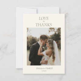 Elegant 2 Photo Thank you Wedding card Bedankkaart