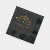 Elegant 2 Swans Outline Wedding Couple (Gauche)