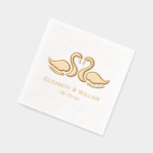Elegant 2 Swans Silhouette Wedding Couple (Gauche)