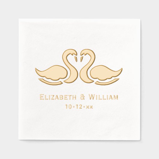 Elegant 2 Swans Silhouette Wedding Couple (Recto)