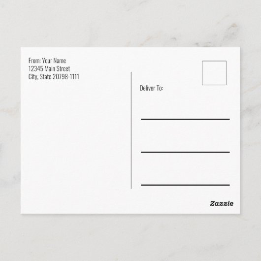 Elegant 2-zijdig (retouradres) Dank u Briefkaart (Achterkant)