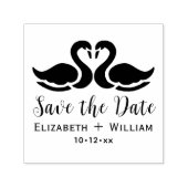 Elegant 2 zwanen silhouet bruiloft Save the Date Zelfinktende Stempel (Design)
