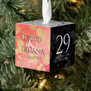 Elegant 2e 29e Garnet Wedding Jubileum Kubus Ornament