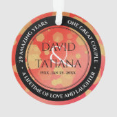 Elegant 2e 29e Garnet Wedding Jubileum Ornament (achterkant)