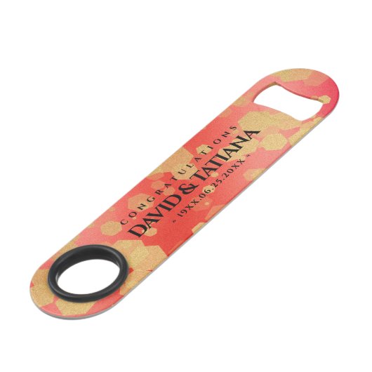 Elegant 2e 29e Garnet Wedding Jubileum Speed Flessenopener (Voorkant Gekanteld)