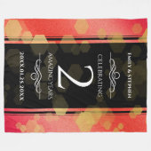 Elegant 2e Garnet Wedding Jubileum Fleece Deken (Voorkant (Horizontaal))