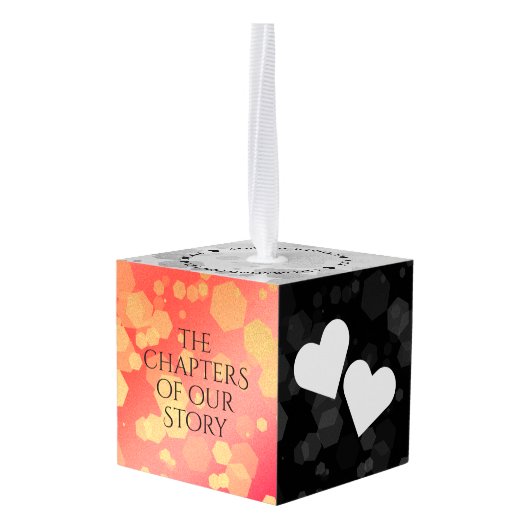 Elegant 2e Garnet Wedding Jubileum Kubus Ornament (Achter hoekig)