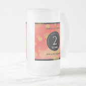 Elegant 2e Garnet Wedding Jubileum Matglas Bierpul (Voorkant rechts)